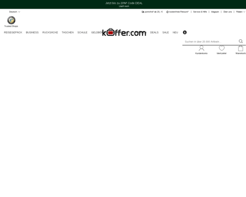 So sieht die Webseite von KOFFER.COM aus