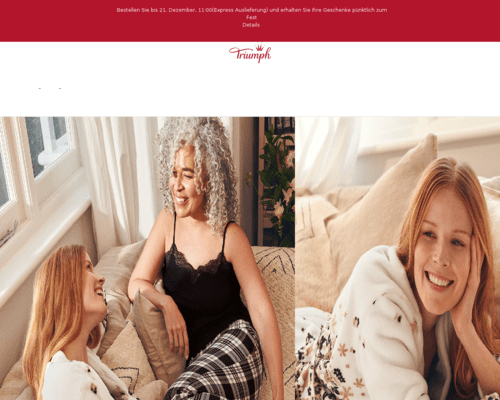 So sieht die Webseite von Triumph aus
